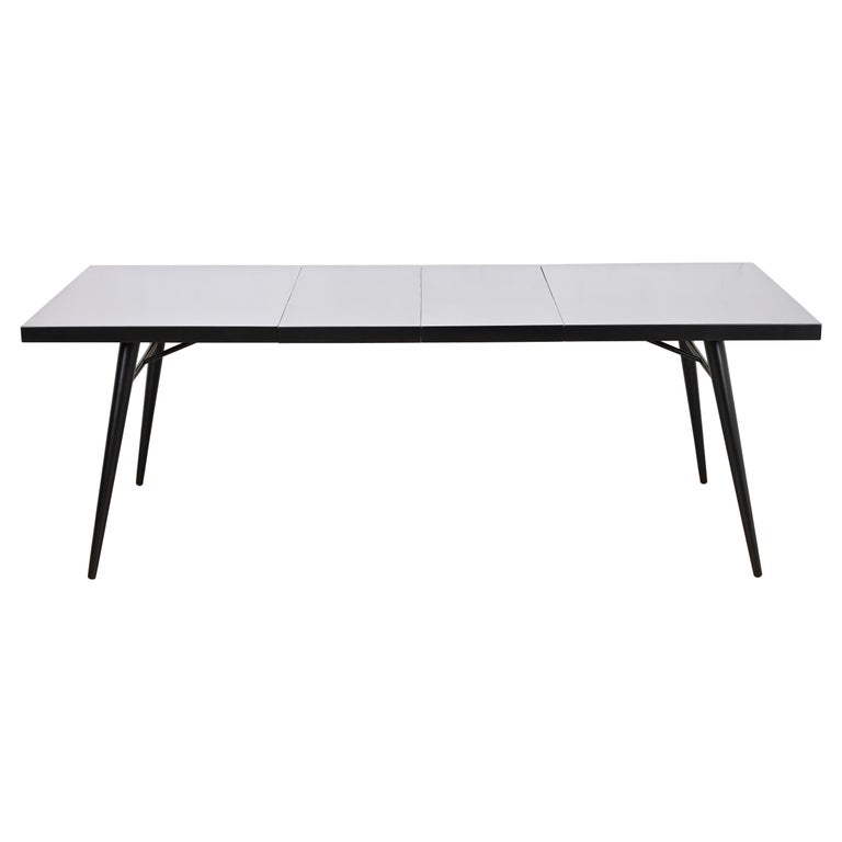 Paul McCobb Planner Group Black Lacquered Extension Dining Table, Refinished For Sale