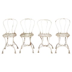 Antique Set Of Four French Arras Garden Chairs