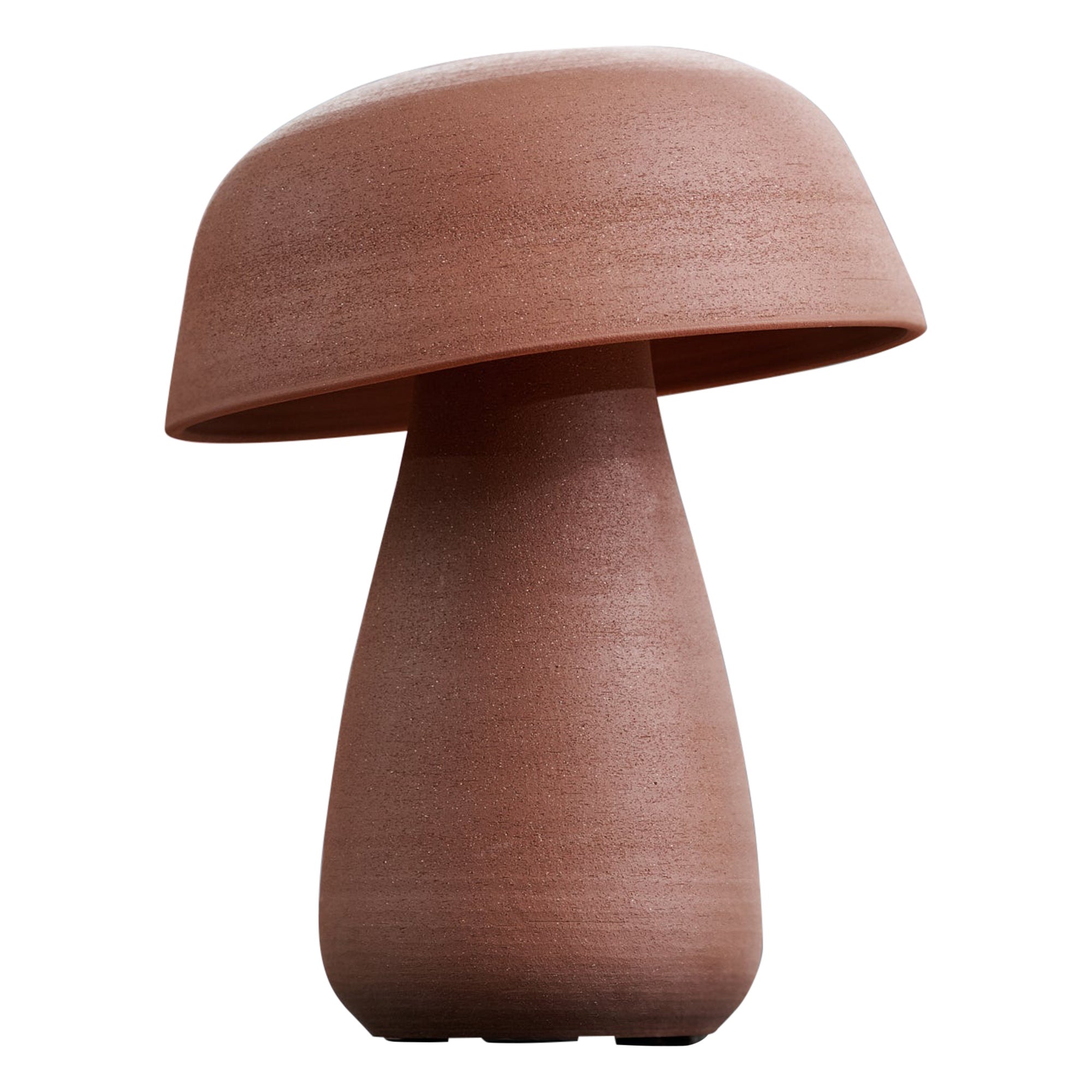 Modern Ceramic Brown Mushroom Table Lamp by Nicholas Pourfard For Sale