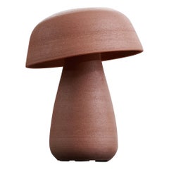 Modern Ceramic Brown Mushroom Table Lamp by Nicholas Pourfard