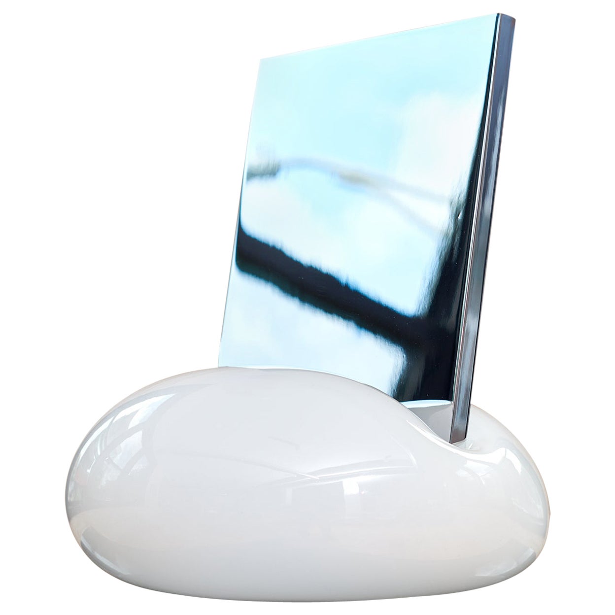 Pillow Mirror Sculptural Table Lamp by Nicholas Pourfard For Sale