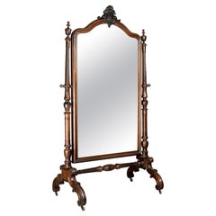 19th Century French Napoleon III Cheval Mirror