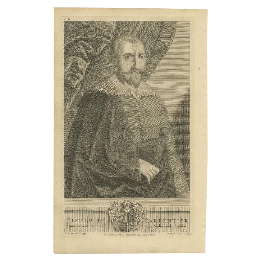 Antique Voc Portrait of De Carpentier, Governor-General of the Dutch East Indies For Sale