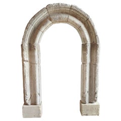 Antique Arched Portal / Window Frame in Grey Stone, 17th Century, Italy