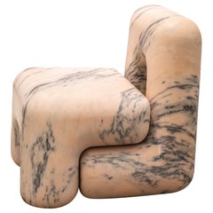 Contemporary Portuguese Rose Marble two block chair (450kg) - By Six N. Five