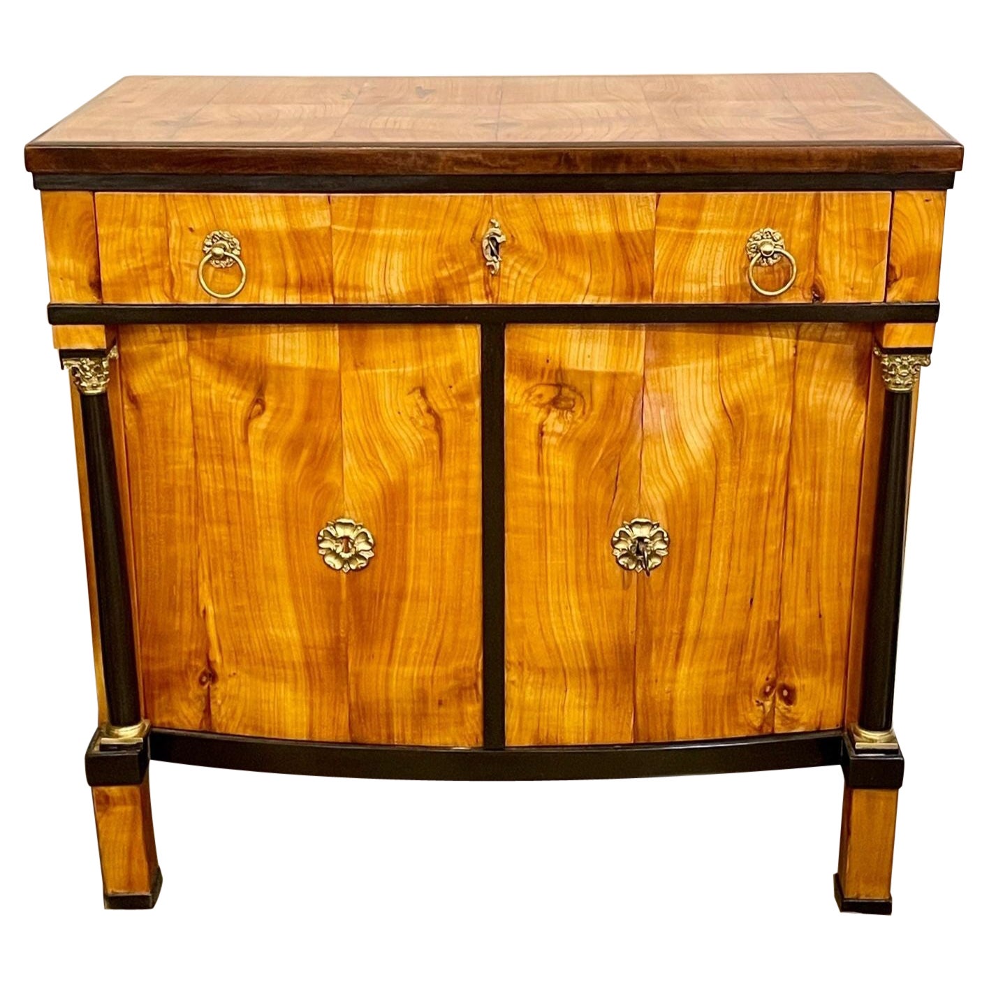 19th Century German Biedermeier Cherry Wood Cabinet For Sale