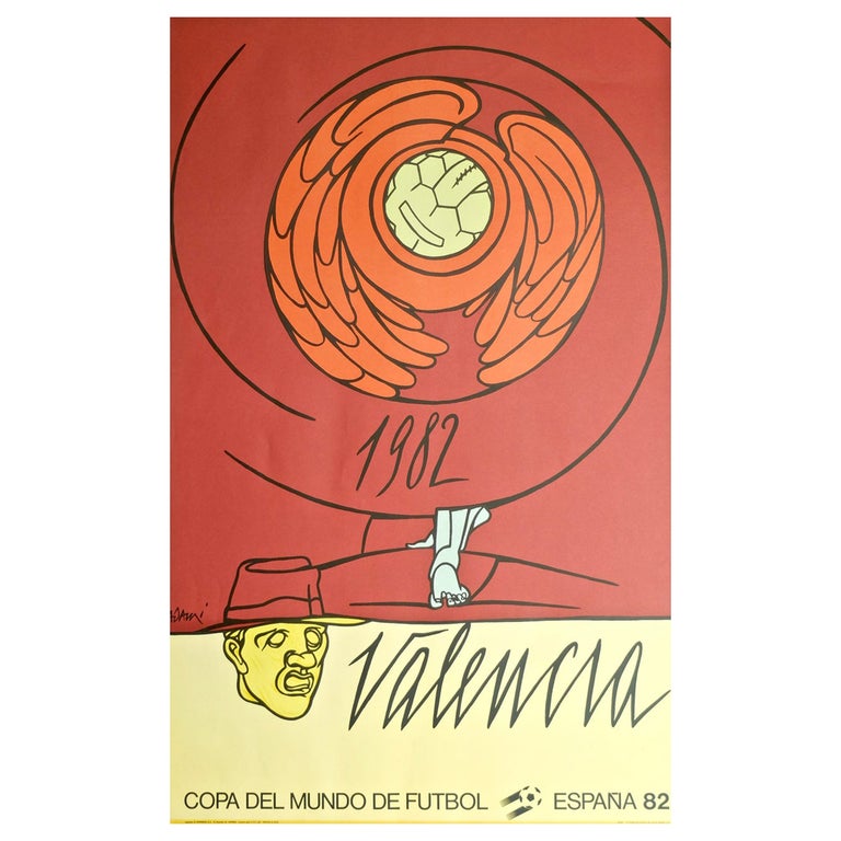Vintage Poster of Football World Cup, by Valerio Adami, Espana 82 For Sale