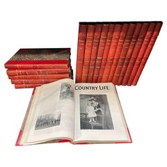 Set of 18 English Leather Bound Country Life” Books
