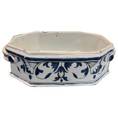 18th Century French Faience Footed Bowl with Handles