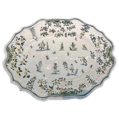 Used Great 18th Century Polychrome French Faience Platter