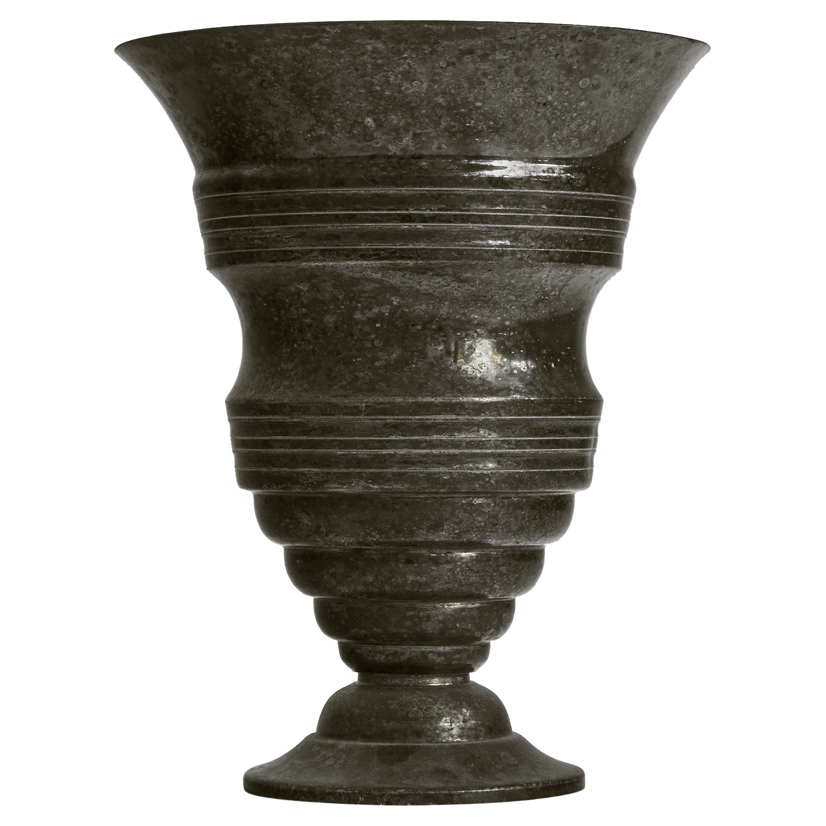 WMF - Vase élégant en métal argenté et patiné