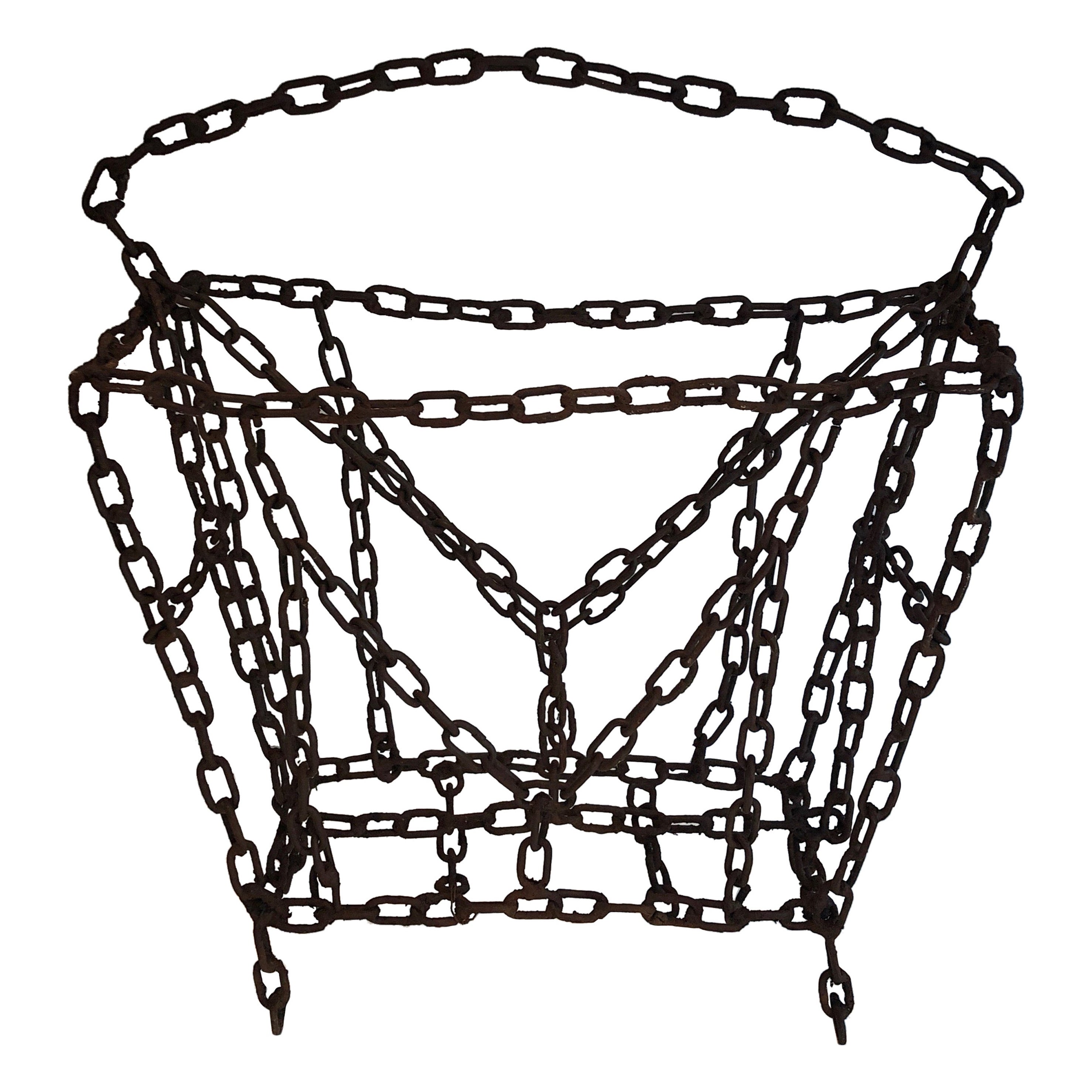 Magazine Rack Made of Iron Chains, French Work For Sale