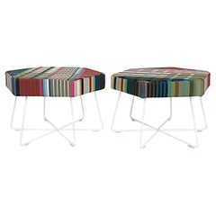 David Fox Alexander Herman Miller Pollen Stools, Girard Fabric