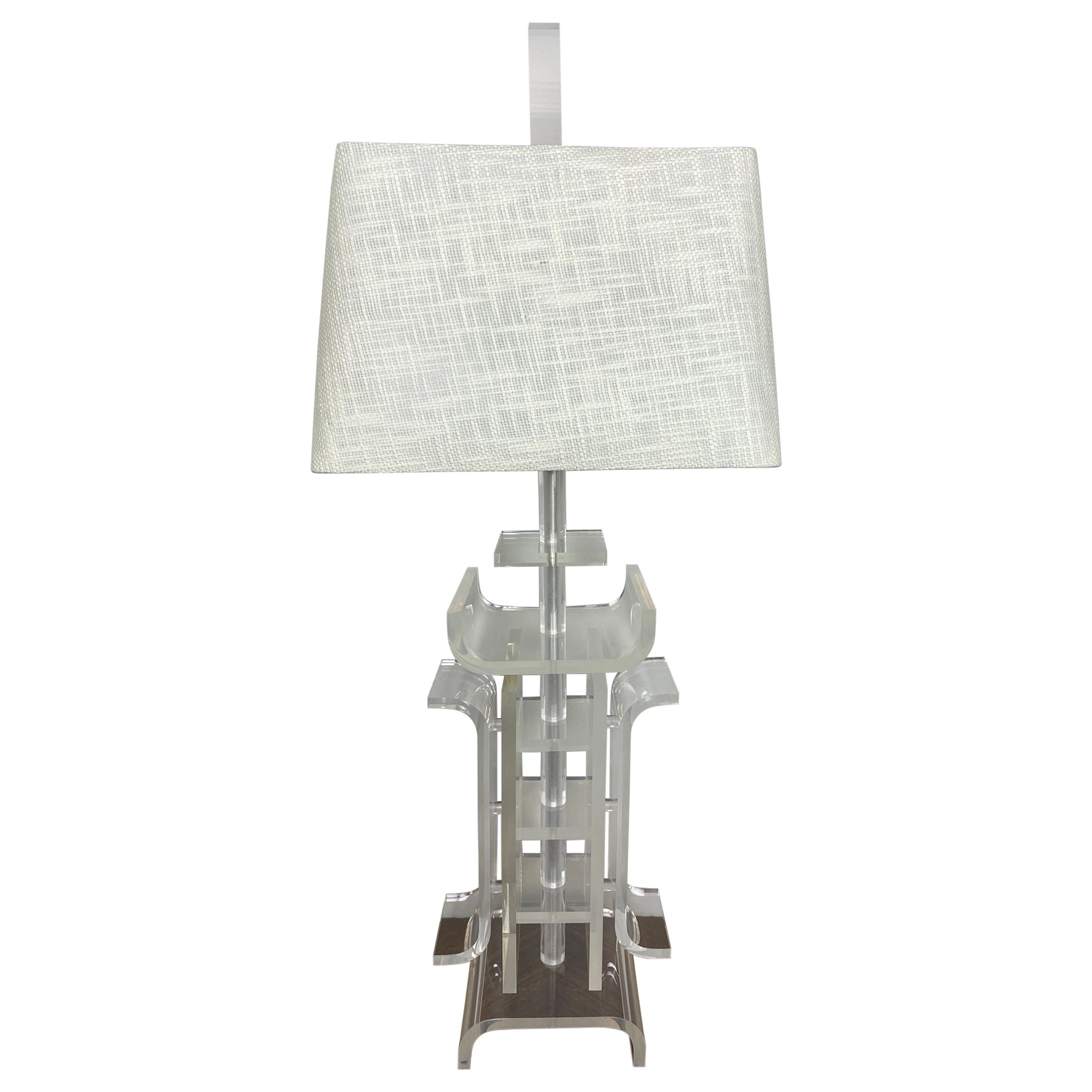Charles Hollis Jones Lucite Table Lamp Japanese Inspired Design  For Sale
