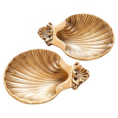 Brass Scallop Shell Soap Dish - a Pair