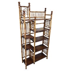 19TH Century English Bamboo Etagere