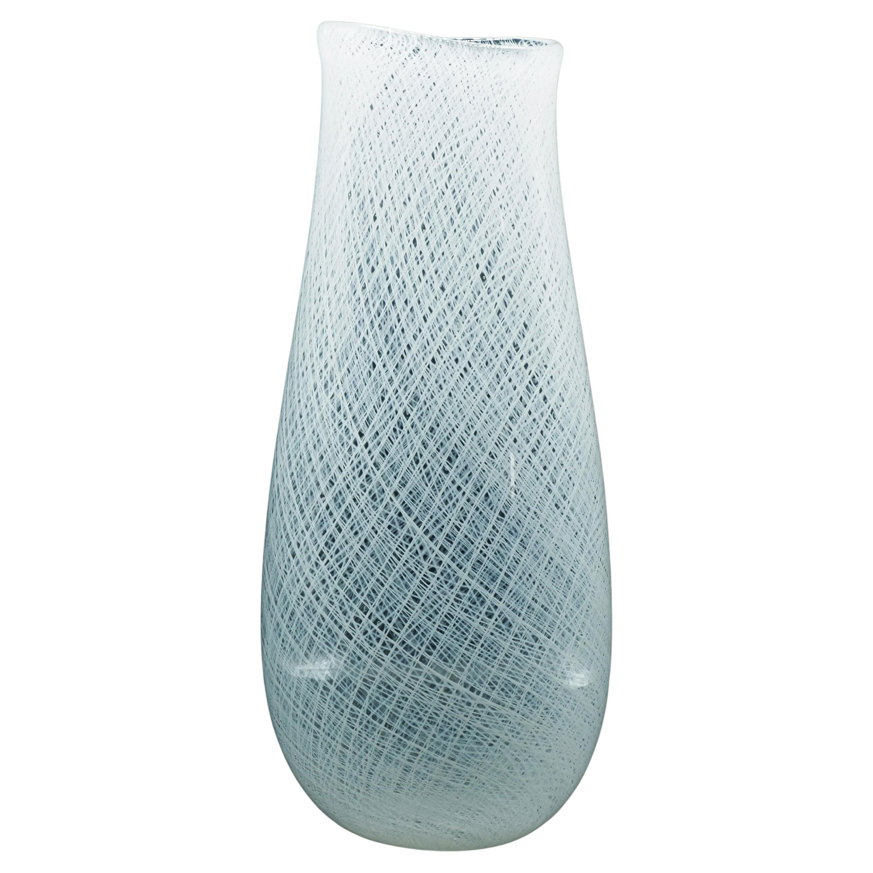 Glass Vase “Zanfirico” by Master Glassblower Archimede Seguso, Murano, 1970s For Sale