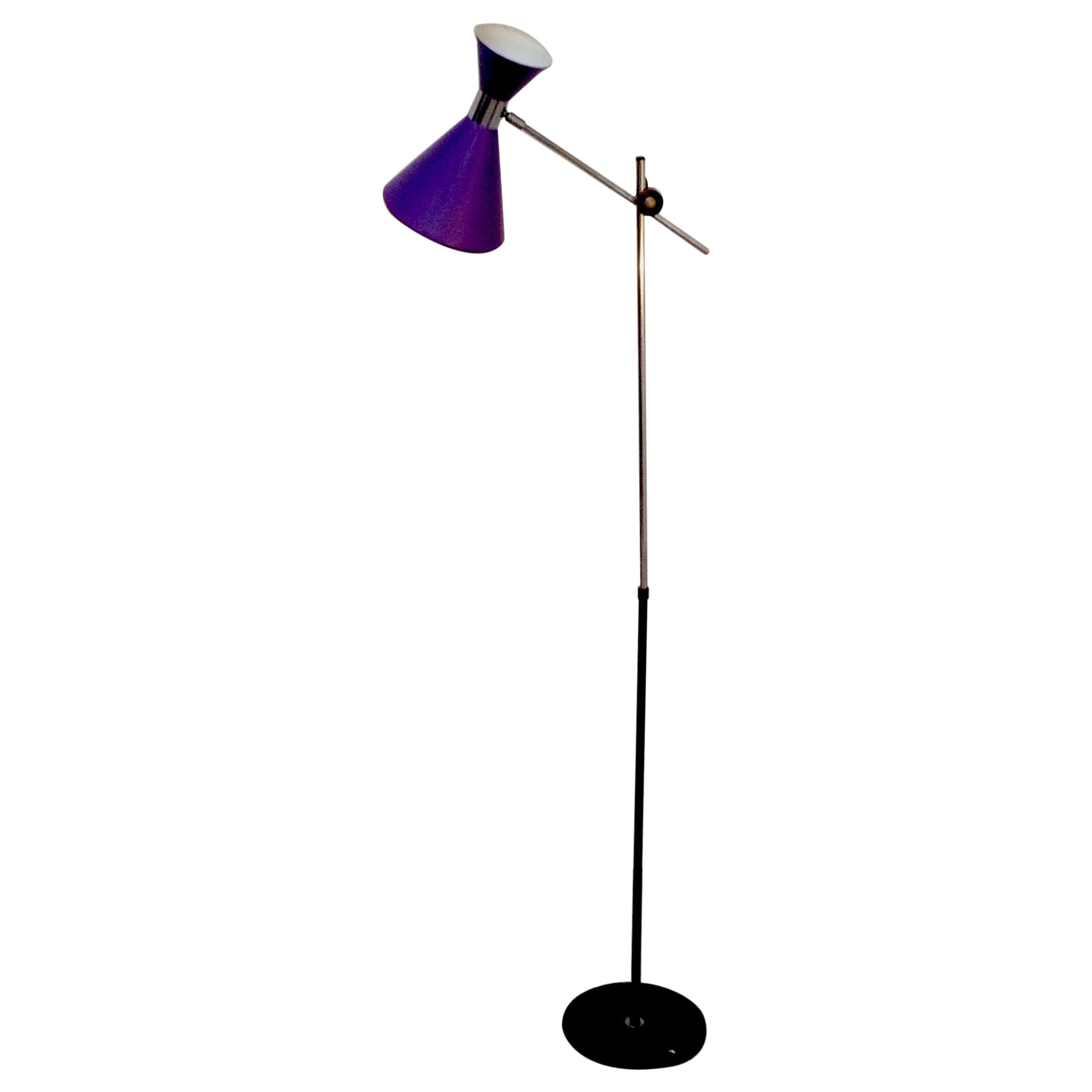 Lampadaire Diabolo violet, années 1960 en vente