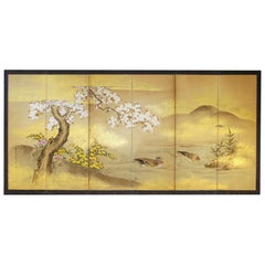 Interior Design -Japanese screen - Landscape for a luxury wall - Antiques Asian