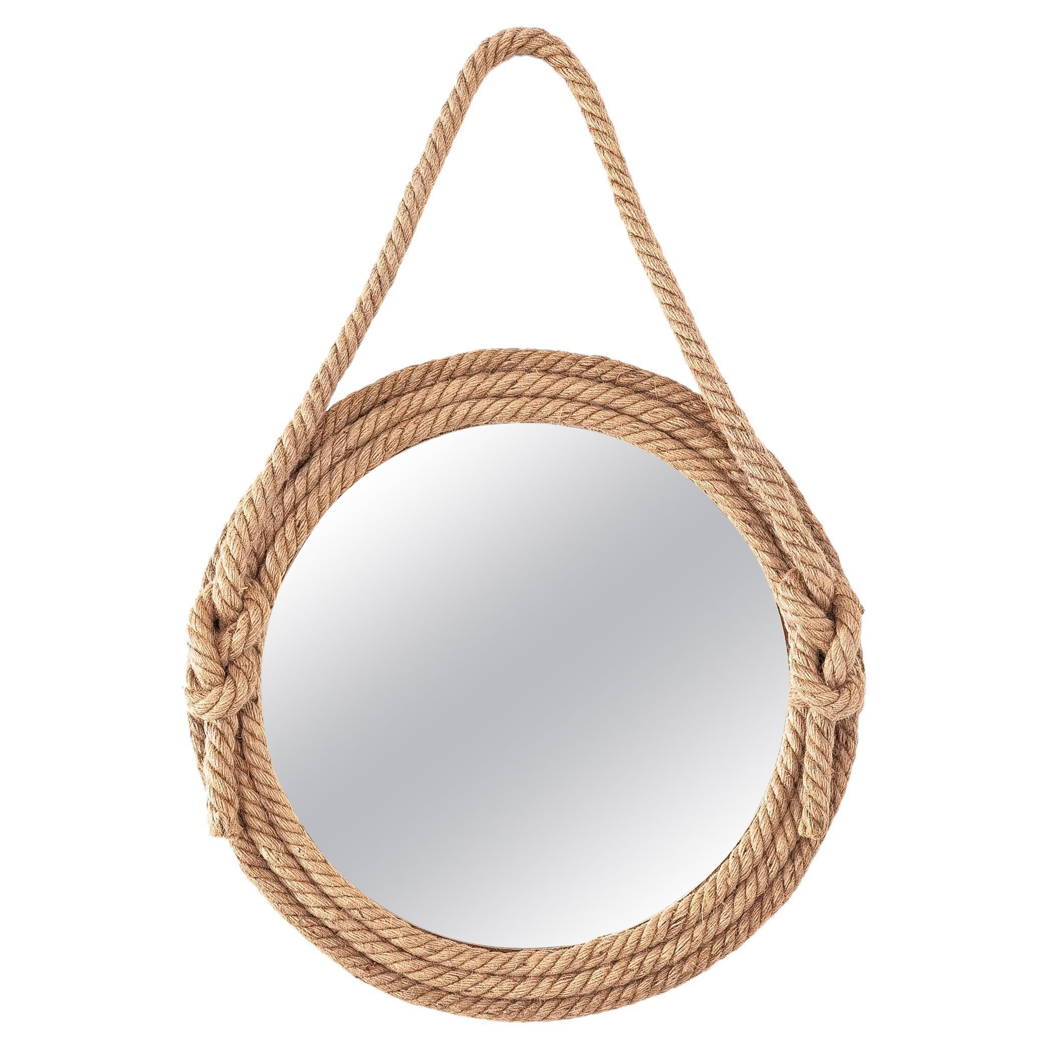 Braided Rope Oval Mirror by Audoux et at 1stDibs