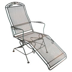 Wrought Iron Garden Patio Poolside Chaise Lounge Briarwood by Meadowcraft 