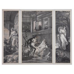 Antique Grisaille Wallpaper from the series "Psyche", France 19th Century