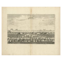 Antiker Druck eines chinesischen königlichen Banketts in Kanton, 1668