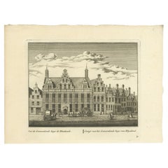 Antique Print of a Community Home of Rijnland, the Netherlands, circa 1800