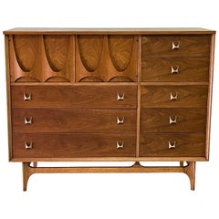 Vintage Broyhill Brasilia Magna Mid-Century 8 Drawer Highboy Dresser Gentleman's Chest