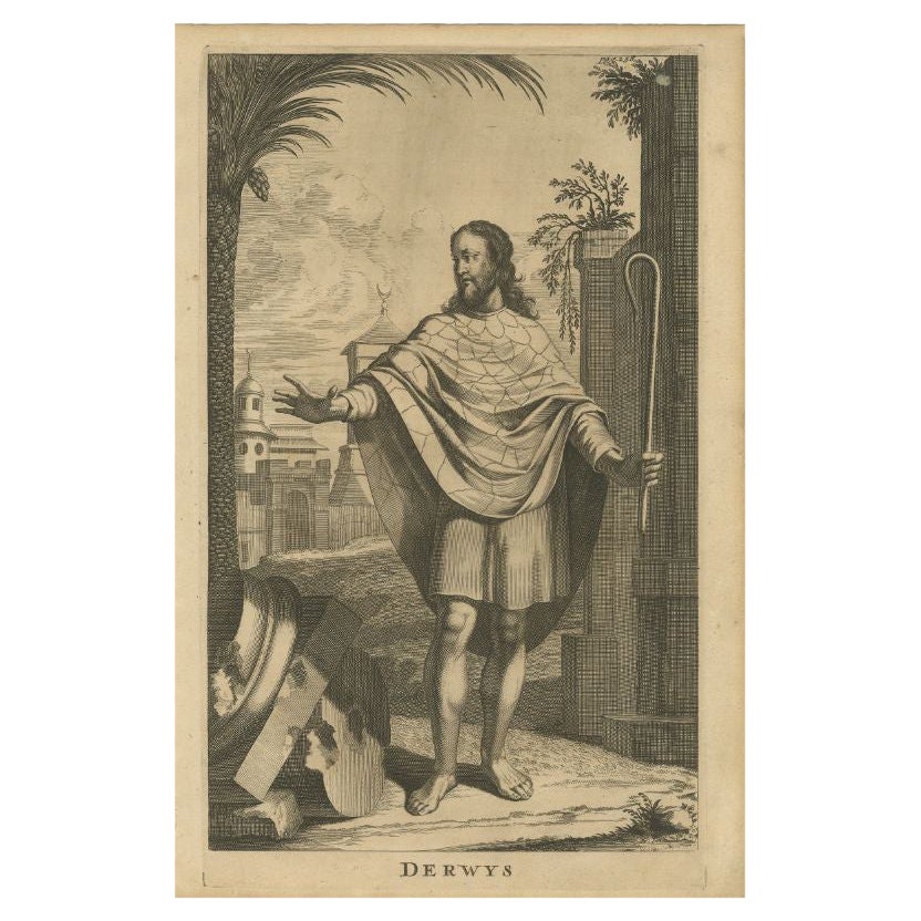 Antique Print of a Dervish or Darwish, a Member of a Sufi Fraternity 'Tariqah' For Sale