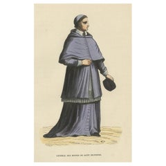 Antiker Druck einer Sylvestrine-Monk, 1845