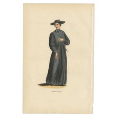Antique Print of a Monk of the Order of Bethlehemite Friars, 1845