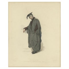 Antique Print of a Bachelor of Laws by Ackermann, 1813