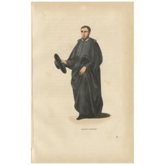 Antique Print of a Monk of the Somascan Fathers, 1845