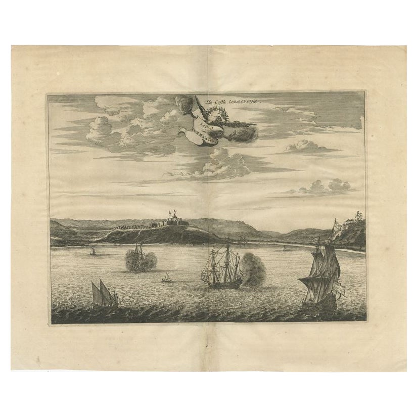 Antique Print of a Fort on the Gold Coast of Africa by Dapper, c.1670 For Sale