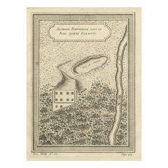 Antiker Druck einer Festung in Perm Krai in Osteuropa, Russland, 1768