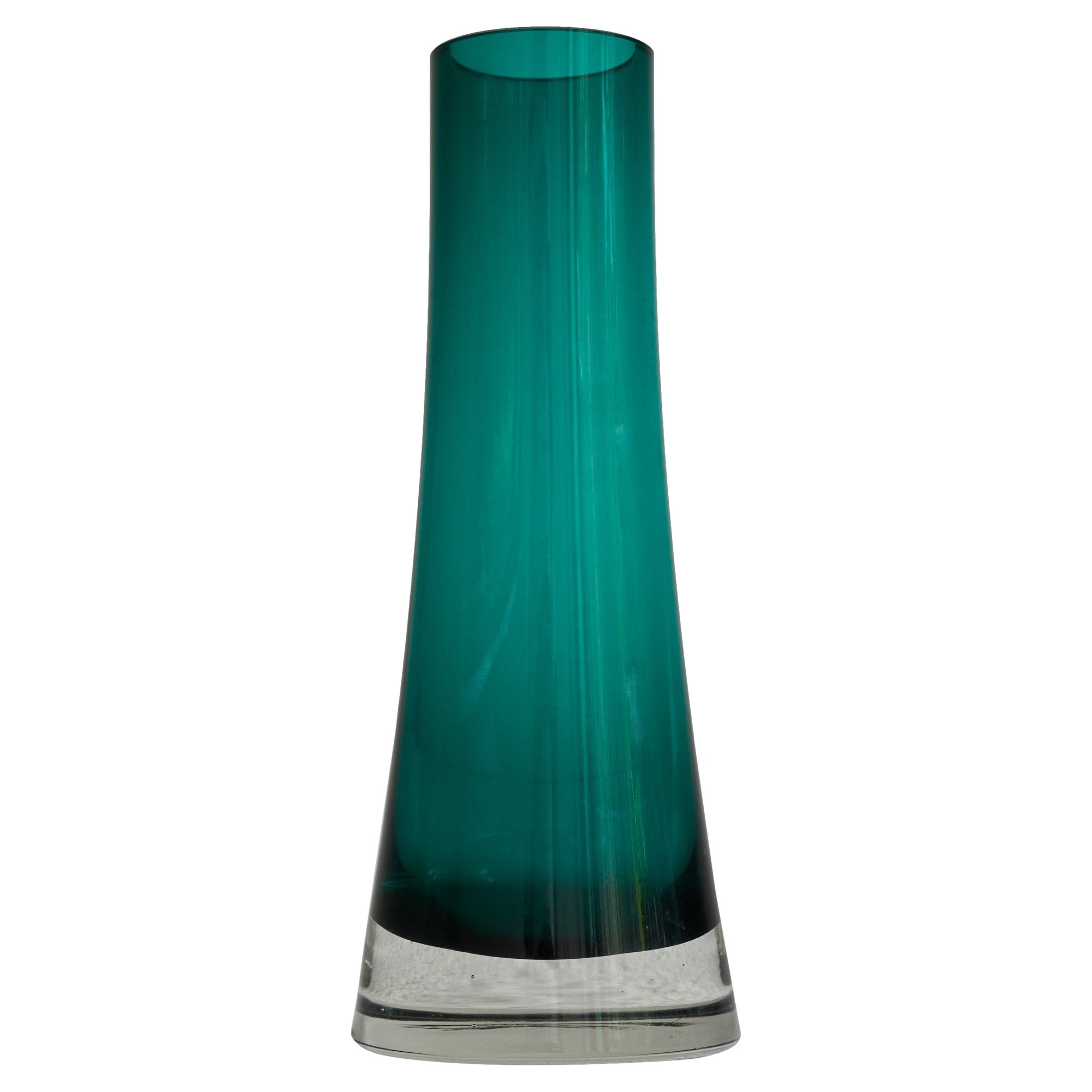 Riihimäen Lasi Oy Tall Modernist Glass Vase For Sale