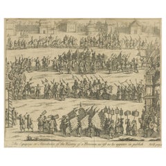 Antique Print of a Viceroy Procession in China, C.1740