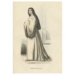 Antique Print of a Nun of the Order of Feuillantines, 1845
