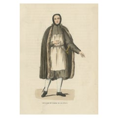 Antique Print of a Knight of the Order of Calatrava, 1845