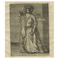 Antique Print of a Lady from Constantinople 'Istanbul' in Turkey, 1698