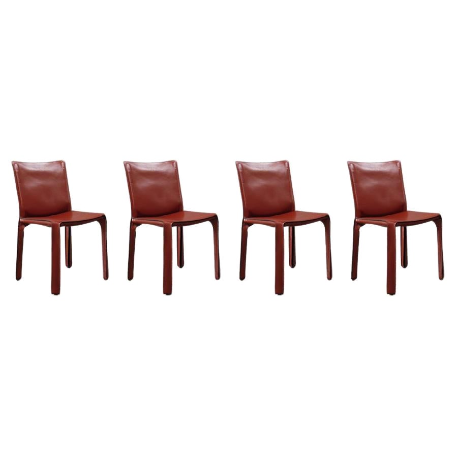 Mario Bellini 412 "CAB" Dining Chairs for Cassina, 1978, Set of 4