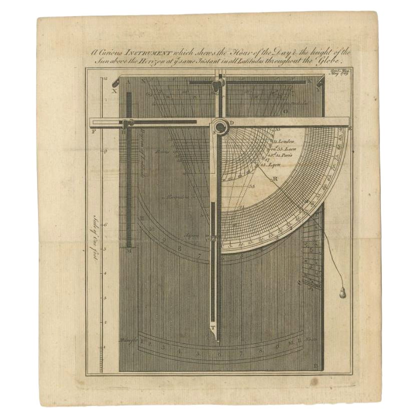 Antique Print of a Scientific Instrument, 1769