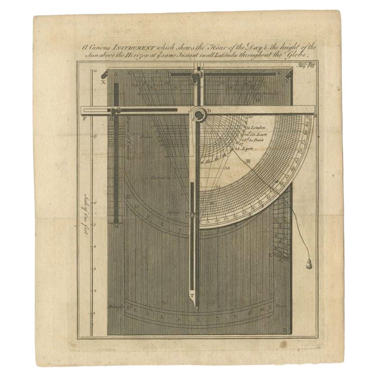 Antique Print of a Scientific Instrument, 1769 For Sale at 1stDibs