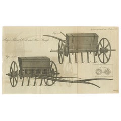 Antique Print of Agriculture Equipment, 1790