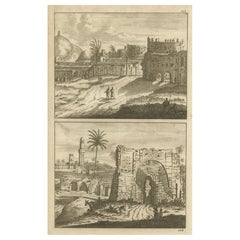 Impression ancienne d'Alexandrie en Égypte, 1698