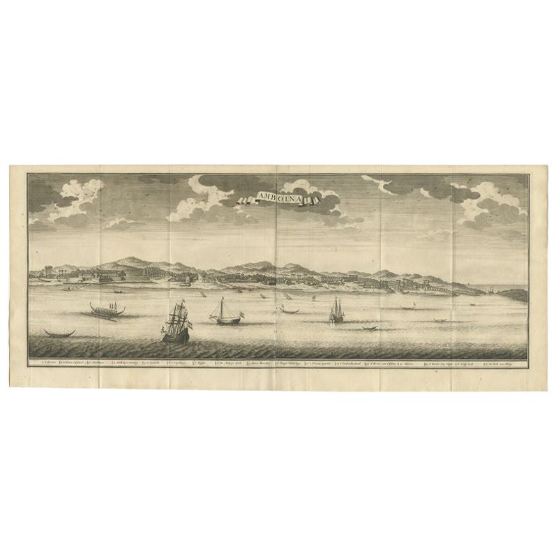 Antique Print of Ambon, Indonesia by Valentijn, 1726