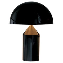 Vico Magistretti 'Atollo' Large Metal Black Table Lamp by Oluce
