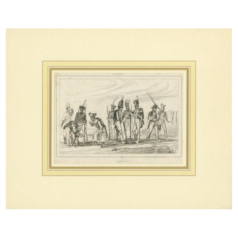 Antique Print of the Swedish Infantry, C.1870