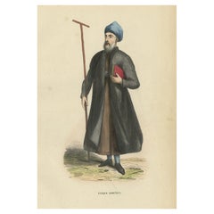 Antique Print of an Armenian Bishop, 1845